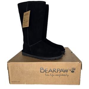 Bearpaw Elle Women's Tall Pull On Black Boots Outdoors Women's Size 8